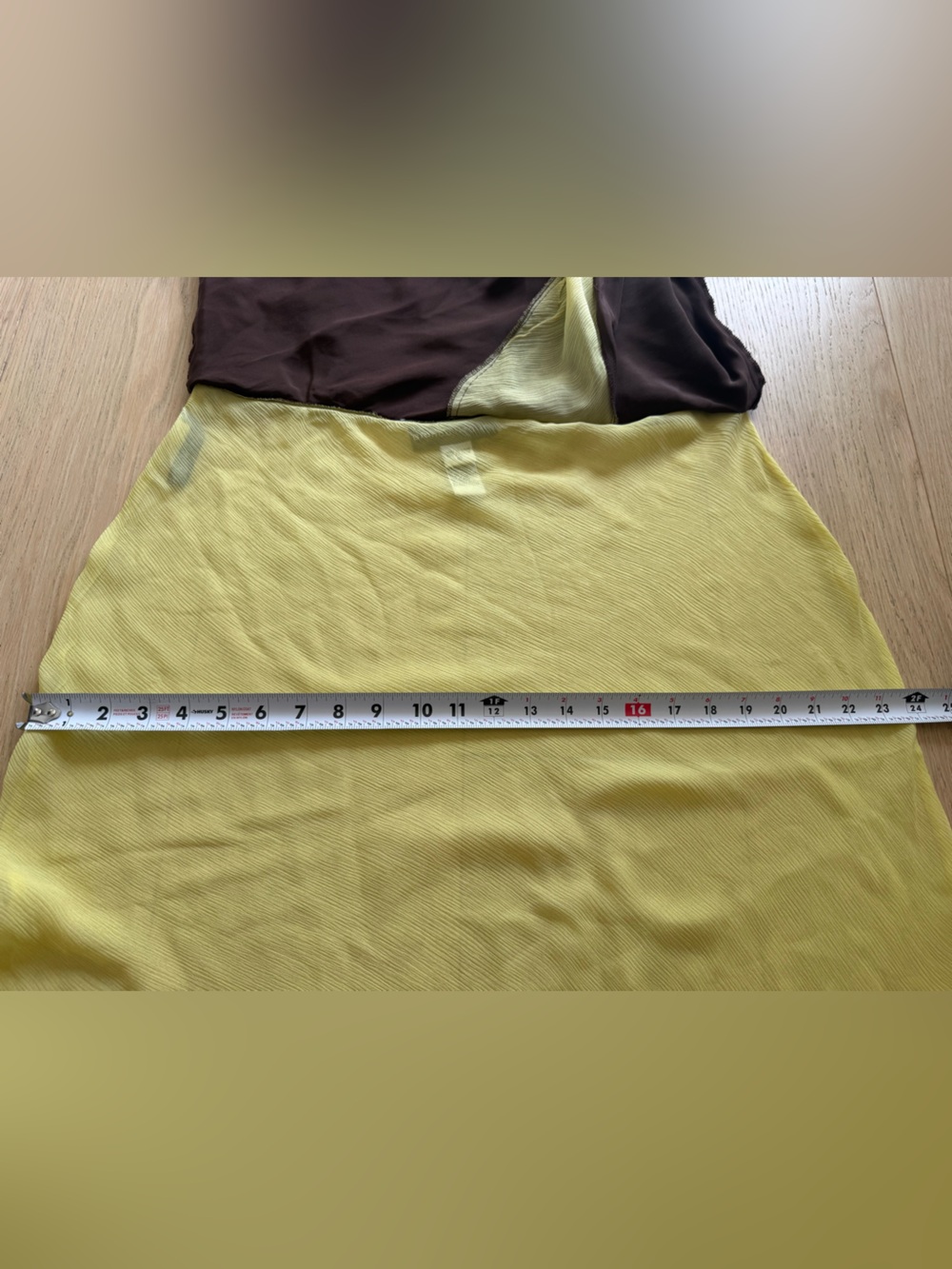 Vintage Bianca Nygård 100% Silk Bias Skirt NWT Brown Chartreuse Layered Midi 10 - Picture 13 of 13